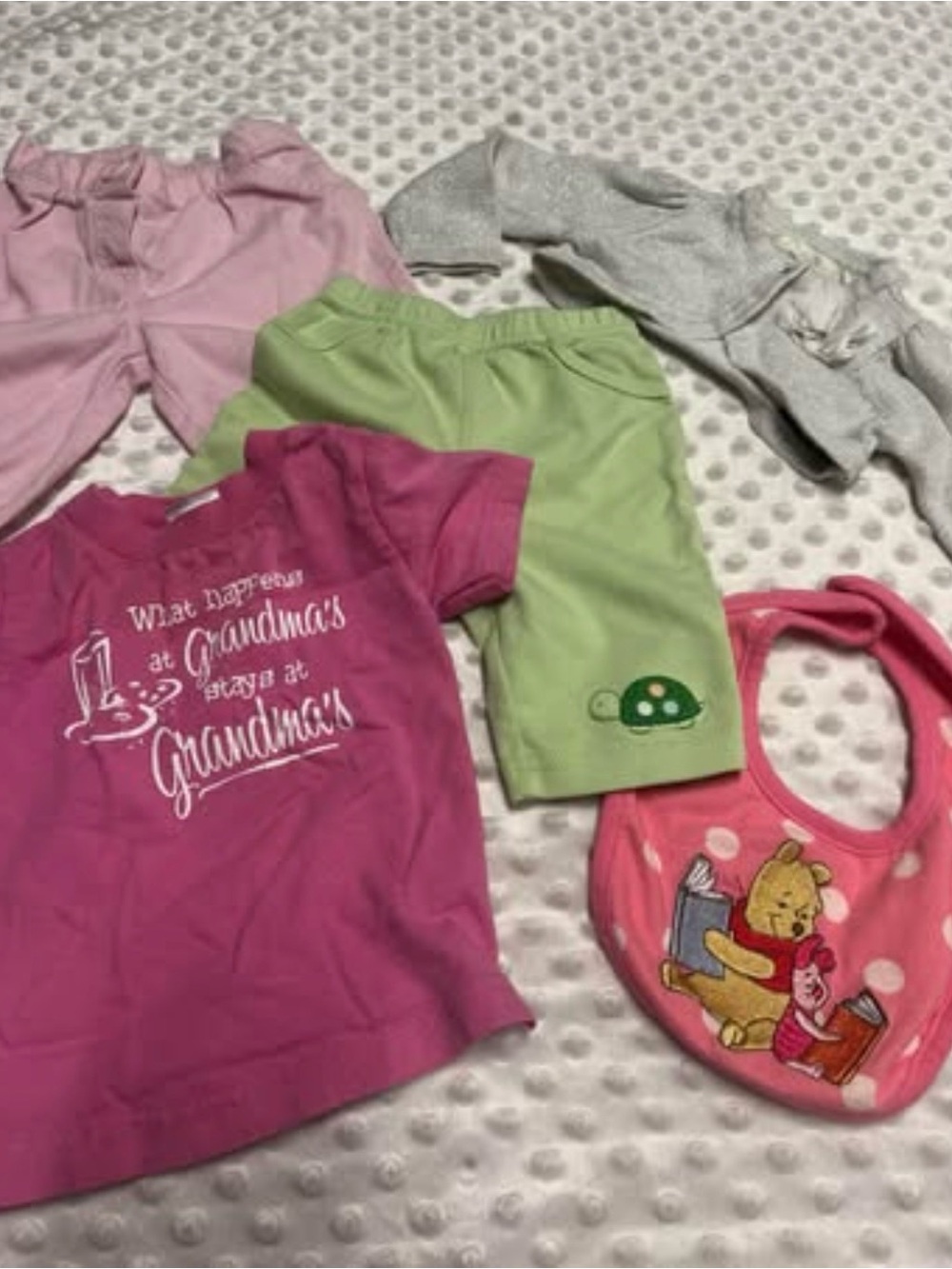5pcs baby girl bundle Carter's Pink & Green Baby Outfit with Winnie-the-Pooh
